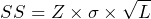 \[ SS = Z \times \sigma \times \sqrt{L} \]