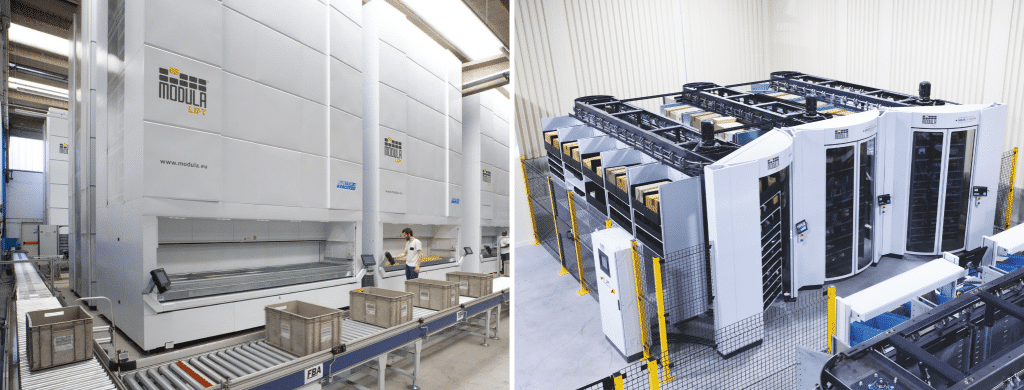 Vertical Lift Module and Horizontal Carousels - automated storage and retrieval systems 