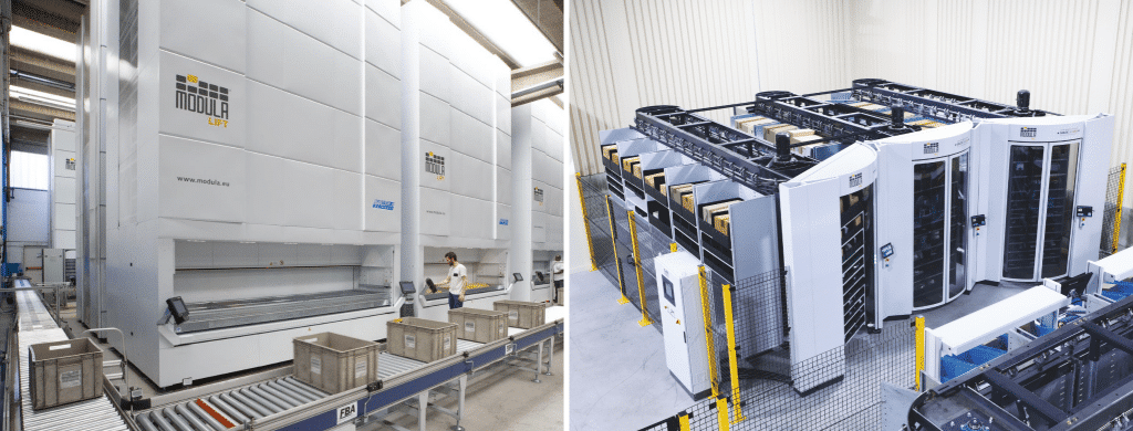 Modula's vertical lift module and horizontal carousel