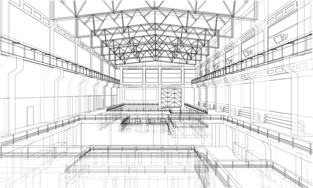 A warehouse floor plan to help managers identify obstacles to the circulation of goods and people