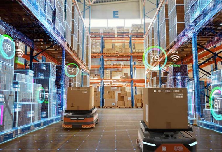 An image of an automated warehouse