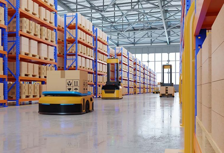 An image of an automated warehouse