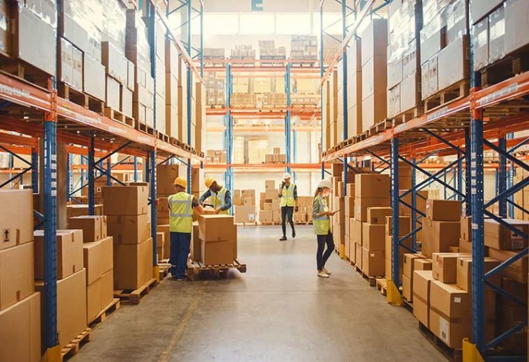 Warehouse employees picking boxes​