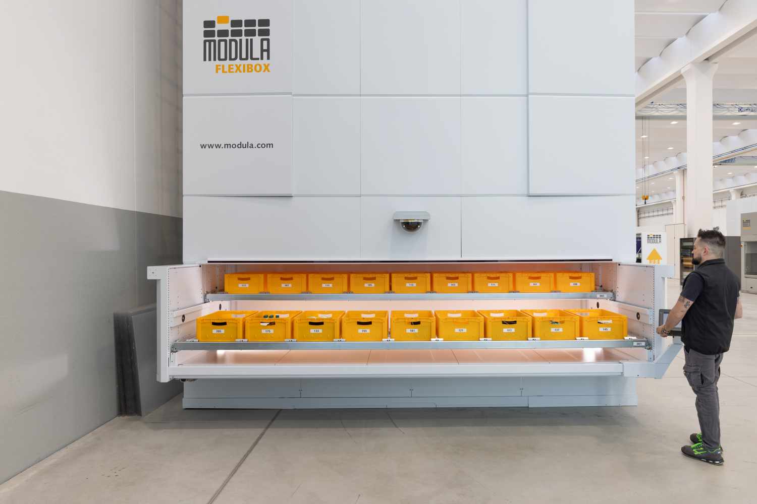 Modula Flexibox - retrieving nine bins within a single tray