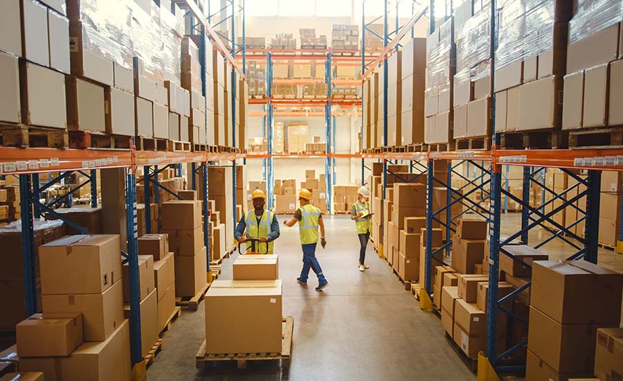 Warehouse operators retrieving inventory in a warehouse