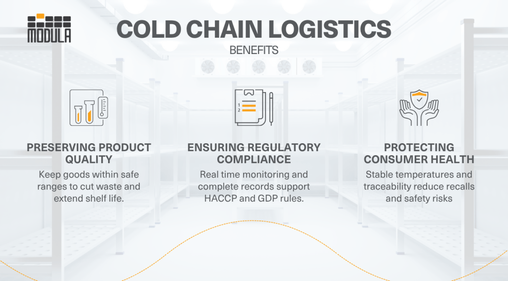 An infographic highlighting the benefits of cold chain logistics