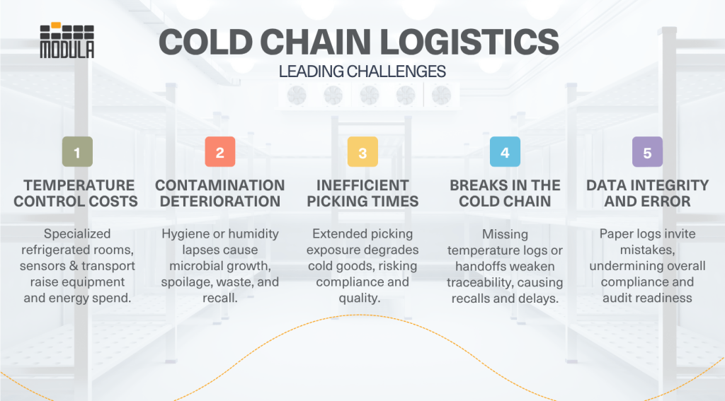 An infographic highlighting the challenges of cold chain logistics