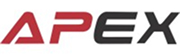 A logo with the word APEX in bold letters—AP in red, EX in black—ideal for Modula pharmaceutical storage solutions branding.