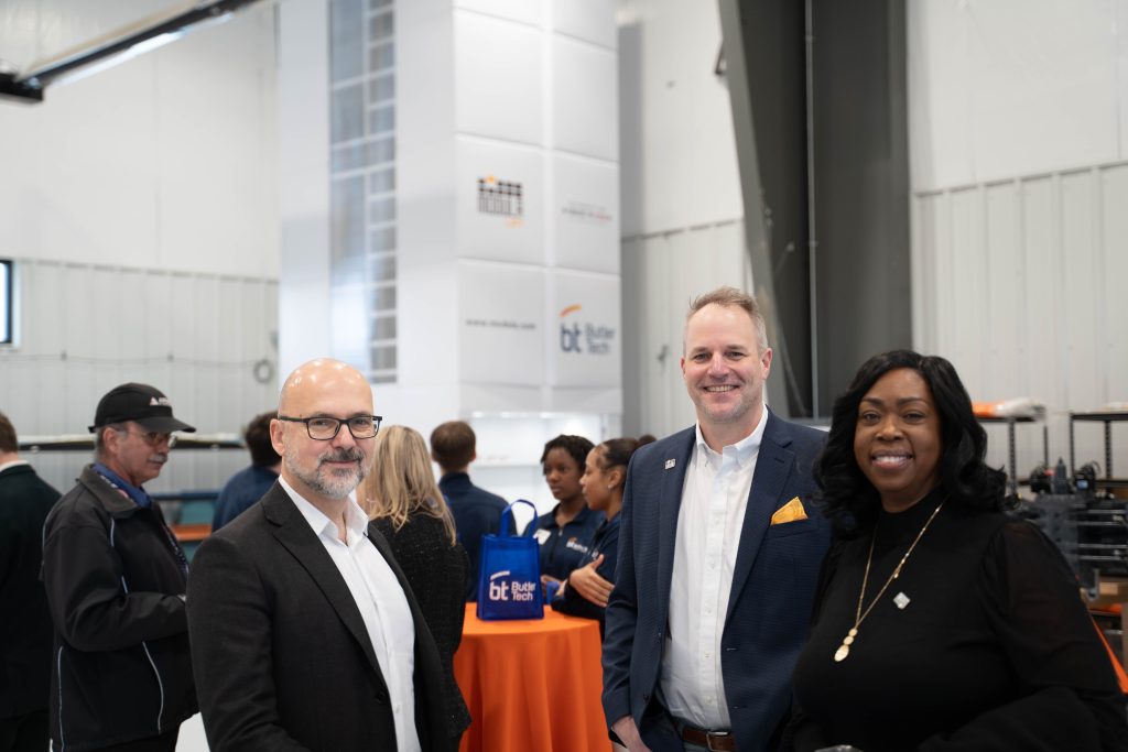 Cutting ceremony for the new Butler Tech Aviation Center at Middletown Regional Airport.