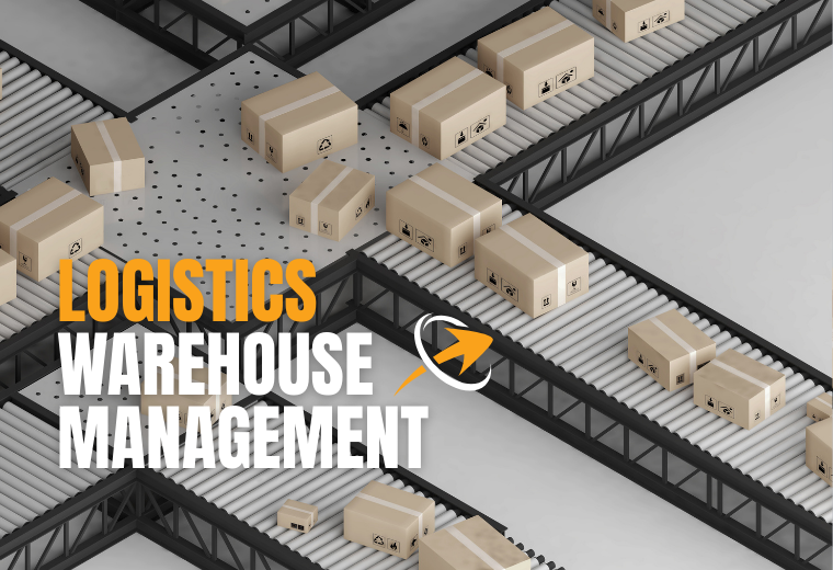 logistics warehouse management - showing boxes on conveyors