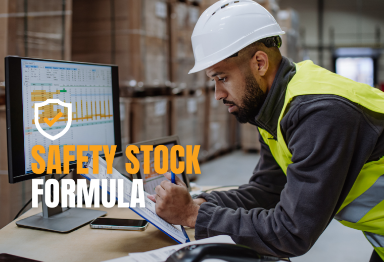 An image of warehouse employees looking at safety stock