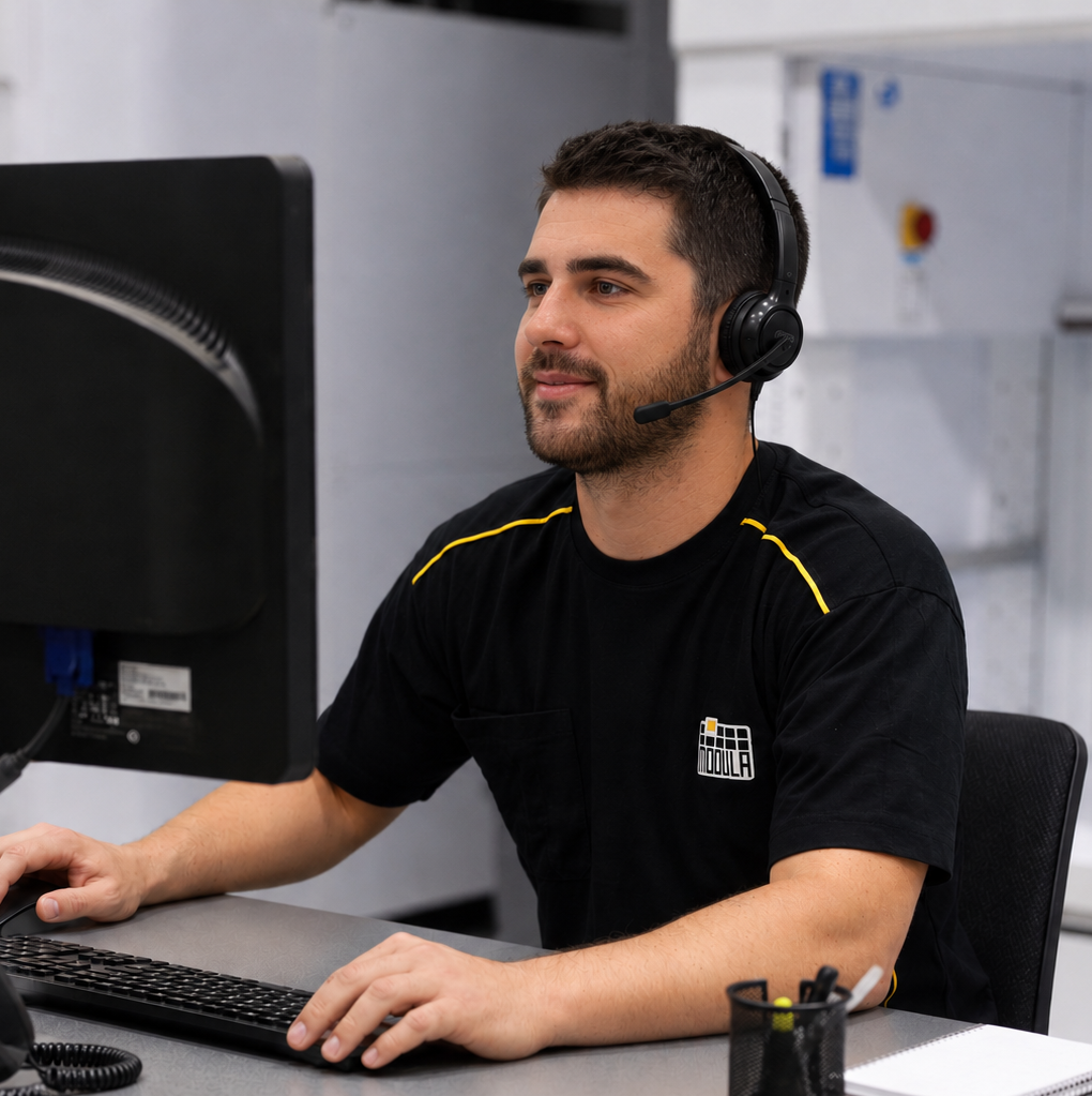 Modula Team supporting over the phone a client
