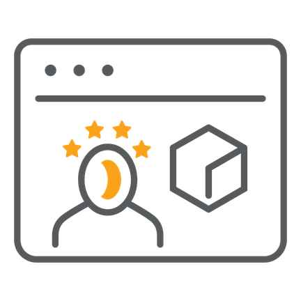 Icon of a person with stars, crescent, plus a cube in a browser—symbolizing inventory management software and WCS vs WMS solutions.