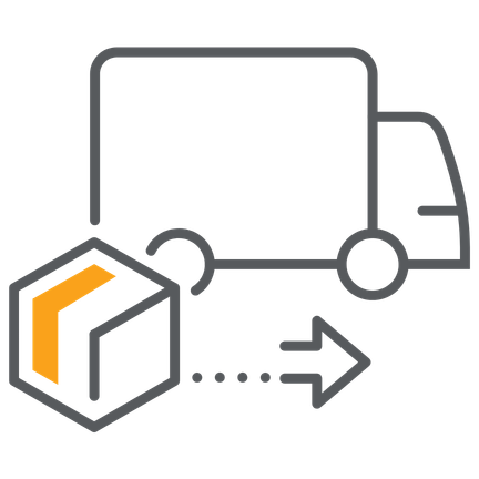 Icon representing the shipping process in a warehouse