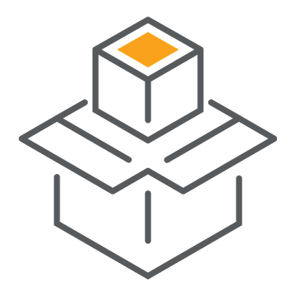 Icon representing the process of packing in a warehouse