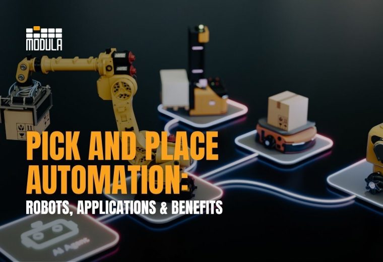 Warehouse robots in a facility infographic